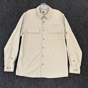 33,000ft Shirt Men's Medium Khaki Ripstop Button Up Hiking Outdoor Fishing